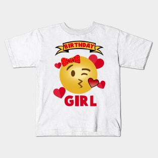 Emoji of Birthday Girl Kids T-Shirt